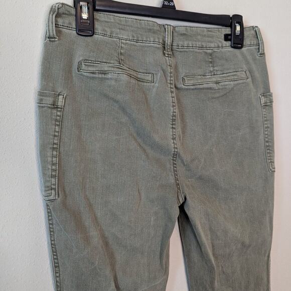 Liverpool Jeans Company Kylie Crop Cargo Skinny Denim Olive Green Size 8 - Picture 5 of 9